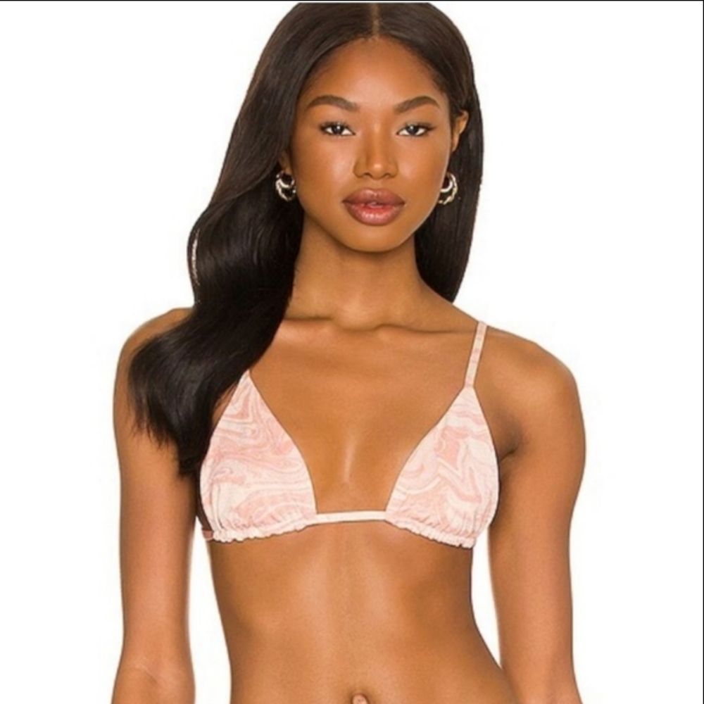 New L*Space Shimmer All Swirled Up Brittany Bikini Swimsuit Top Size S